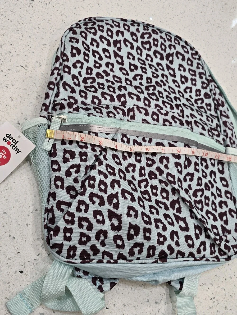 Cheetah Animal Print blue travel Backpack with 15